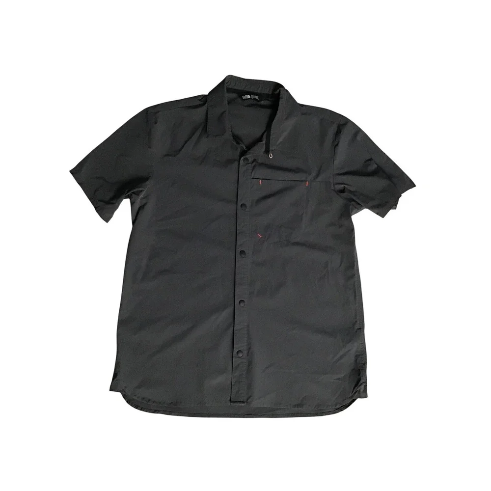 The North Face Men's Black Short Sleeve Snap Front Stretch Shirt Size M